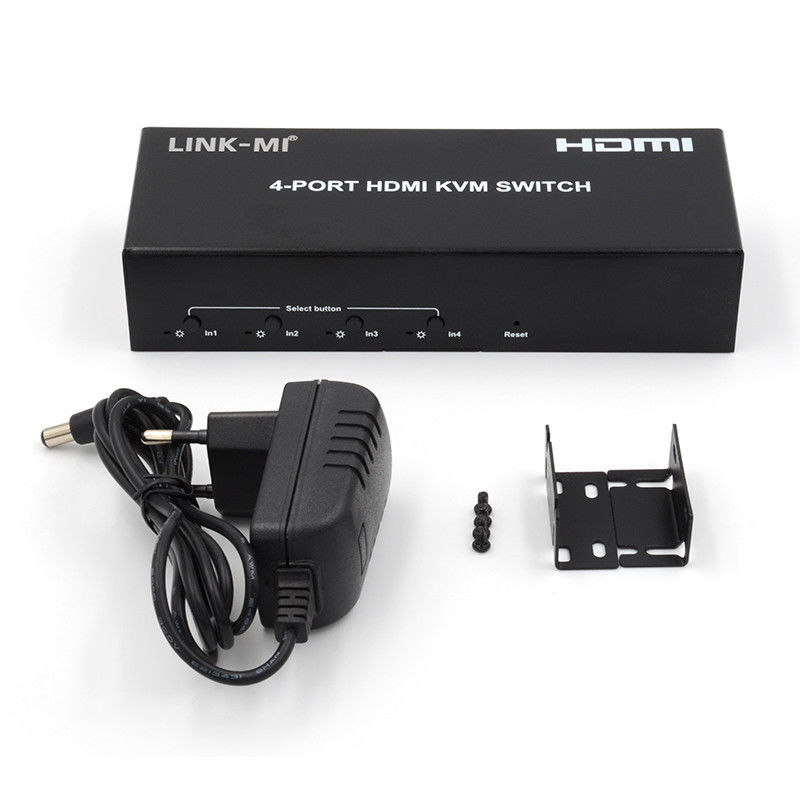 지연 없이 HDMI KVM 스위치 4 포트 Ip Kvm HDMI 지원 핫 키 자동 전환