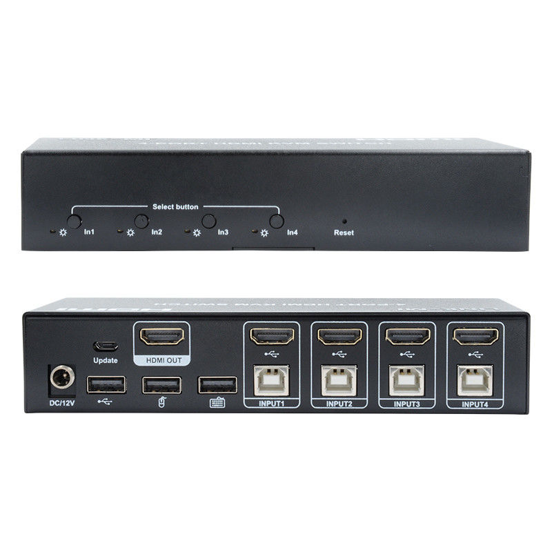 4 포트 KVM 스위치 HDMI 4K 30Hz 핫 키 자동 스위칭 지연 없는 USB 스위치