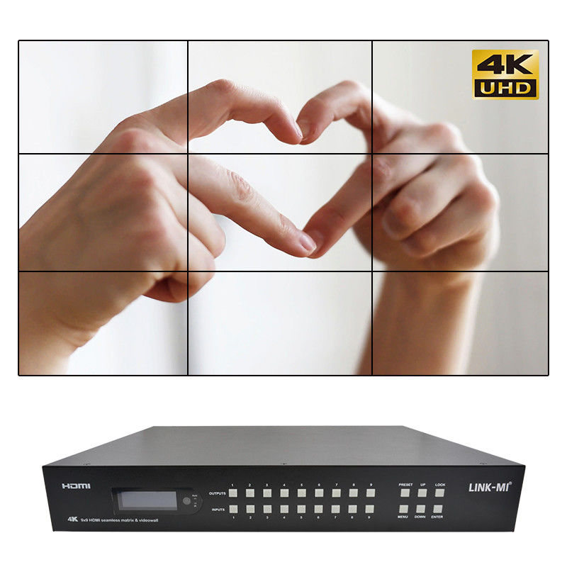 9x9 70M HDMI 비디오 벽 프로세서 HDMI 스플리터 3x3 4K HDMI 매트릭스 확장기