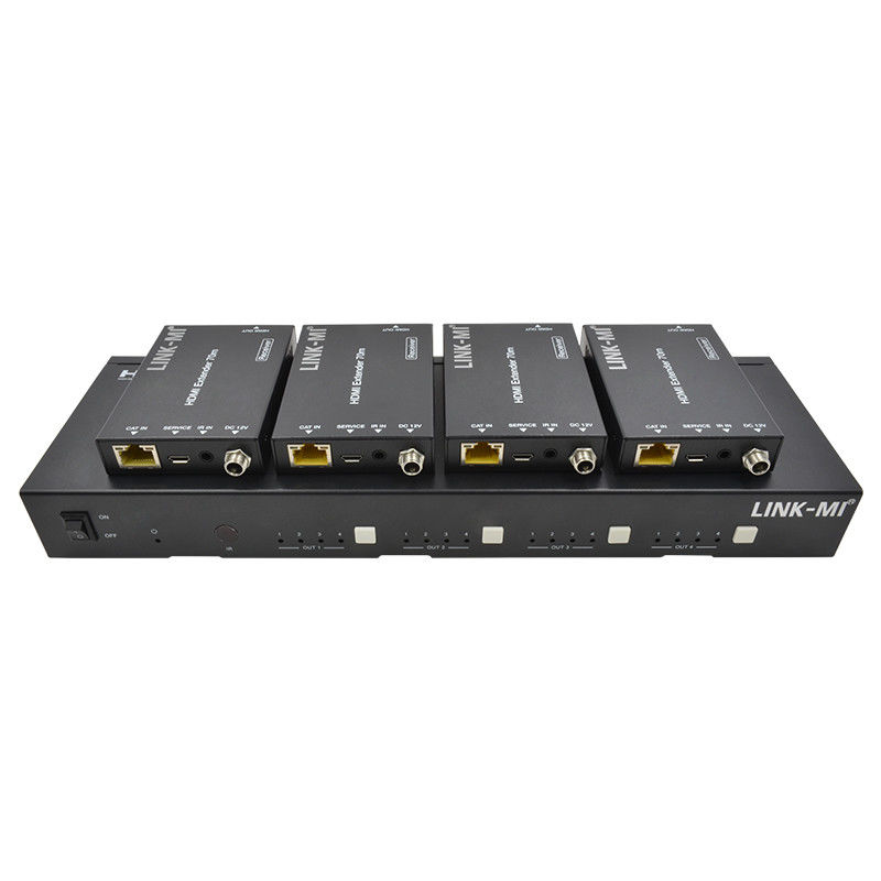 IR 매트릭스 기능이 있는 70M 4X4 HDMI 매트릭스 18Gbps 4K@60Hz HDMI 2.0b POC