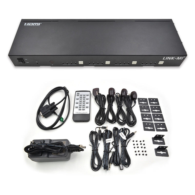 IR 매트릭스 기능이 있는 70M 4X4 HDMI 매트릭스 18Gbps 4K@60Hz HDMI 2.0b POC