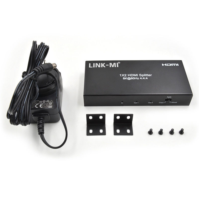 48Gbps HDMI 스플리터 8k 1x2 HDMI 확장기 지원 다운스케일러 HDR10 EDID HDCP22