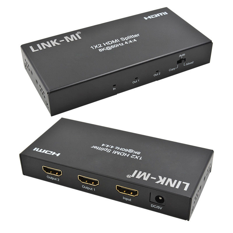48Gbps HDMI 스플리터 8k 1x2 HDMI 확장기 지원 다운스케일러 HDR10 EDID HDCP22