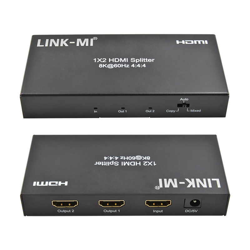 48Gbps HDMI 스플리터 8k 1x2 HDMI 확장기 지원 다운스케일러 HDR10 EDID HDCP22