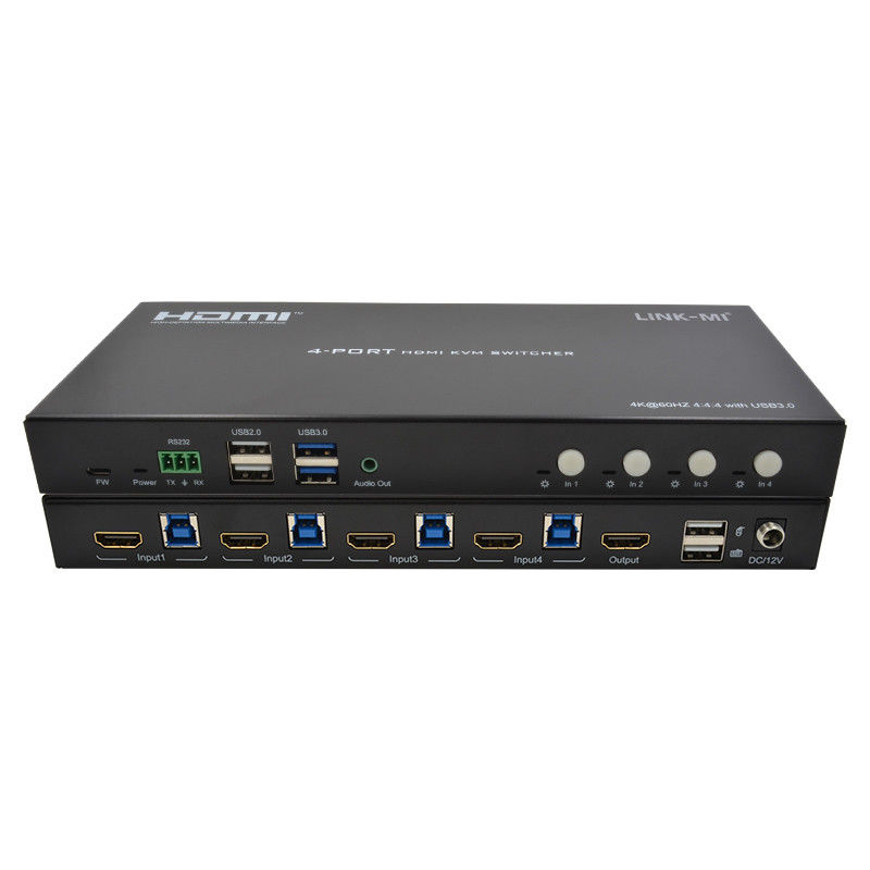 4 포트 네트워크 HDMI2.0 KVM 스위치 최대 4K 60Hz 18Gbps
