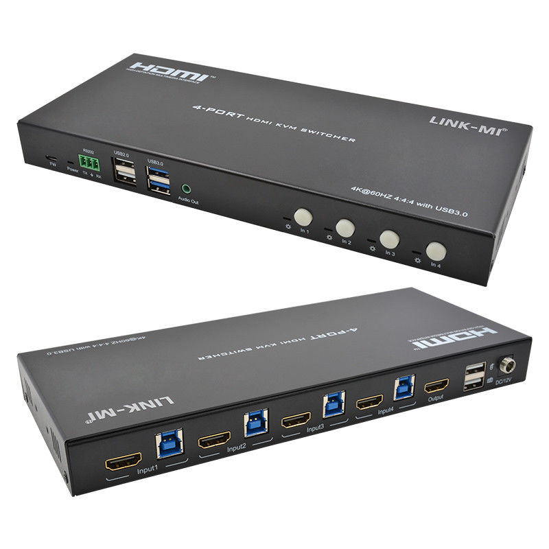 4 포트 네트워크 HDMI2.0 KVM 스위치 최대 4K 60Hz 18Gbps