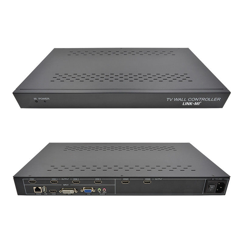6 채널 HDMI 비디오 벽 컨트롤러 2X3 LED 벽 컨트롤러 6 개의 스플라이싱 TV