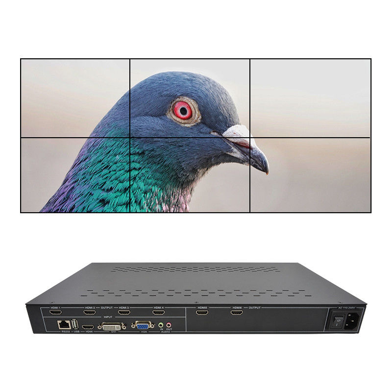 6 채널 HDMI 비디오 벽 컨트롤러 2X3 LED 벽 컨트롤러 6 개의 스플라이싱 TV