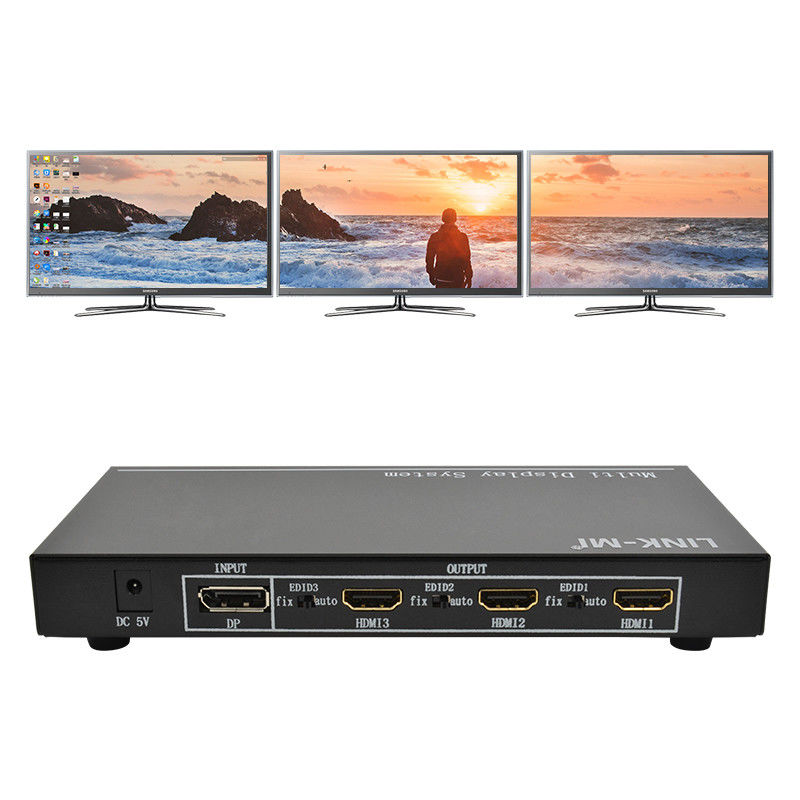 5760x1080 UHD 1X3 비디오 벽 컨트롤러 프로세서 멀티 스크린 스플라이서 1 DP 3 HDMI 출력