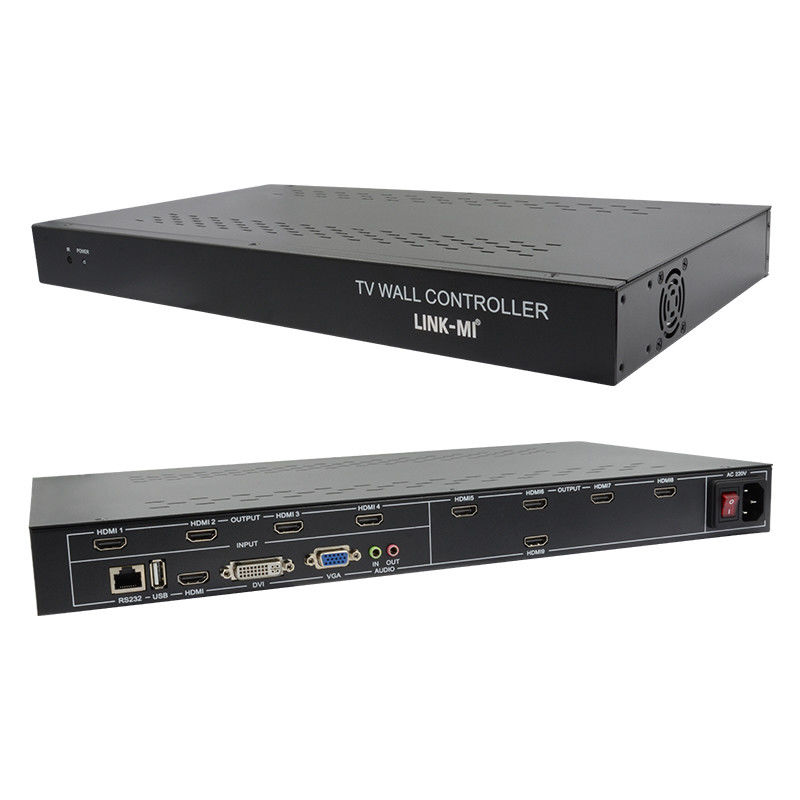 9채널 HDMI 비디오 벽 컨트롤러 3X3 줌 자막 광고용 멀티 디스플레이 컨트롤러