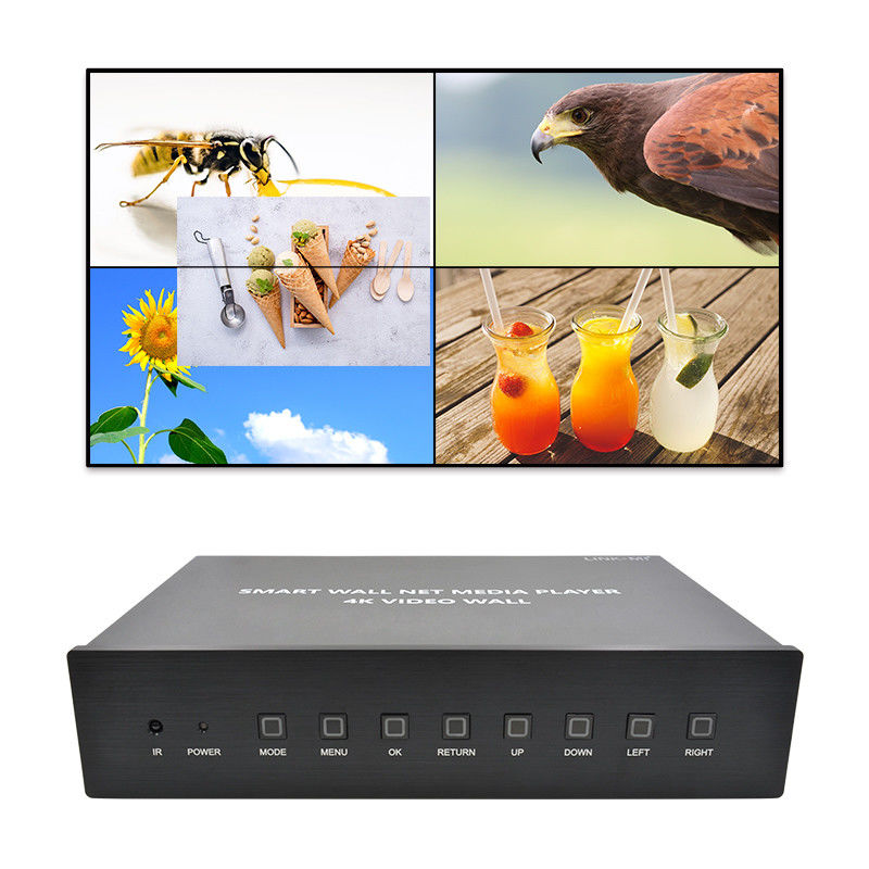 HDMI 2X2 4K 비디오 벽 컨트롤러 미디어 플레이어 TV 벽 프로세서 4 TV