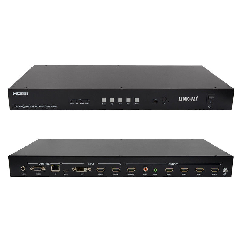 4K 비디오 월 매트릭스 컨트롤러 2x2 1x4 4x1 10x10 스플라이싱 디스플레이 USB 타입 C DVI