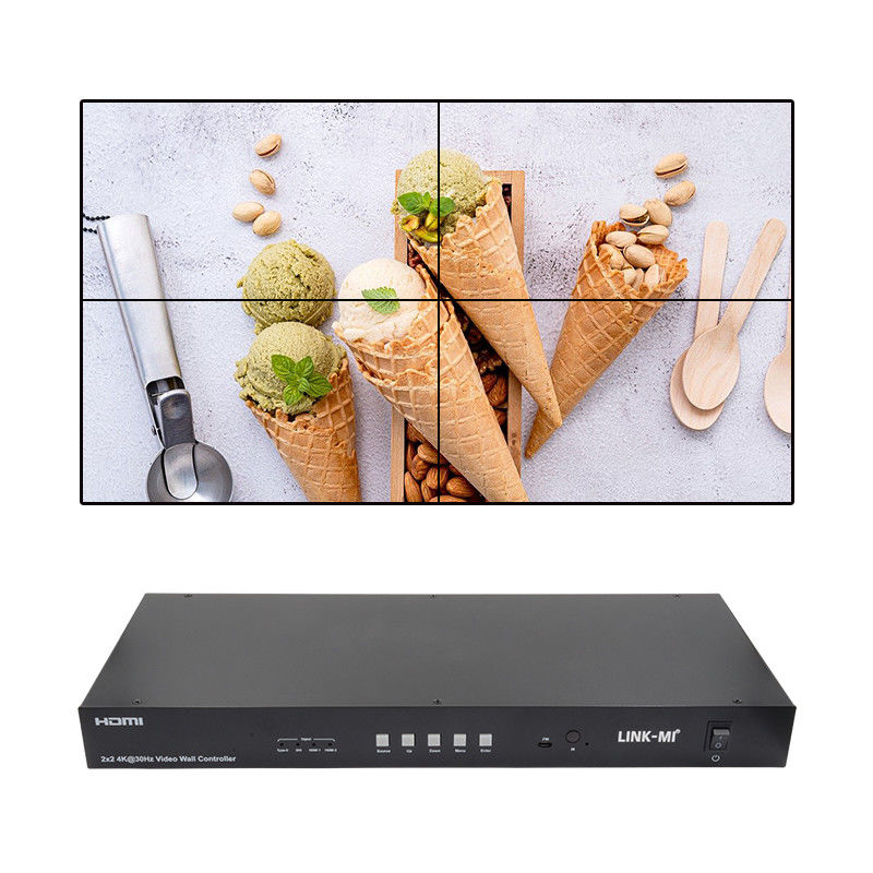 4K 비디오 월 매트릭스 컨트롤러 2x2 1x4 4x1 10x10 스플라이싱 디스플레이 USB 타입 C DVI