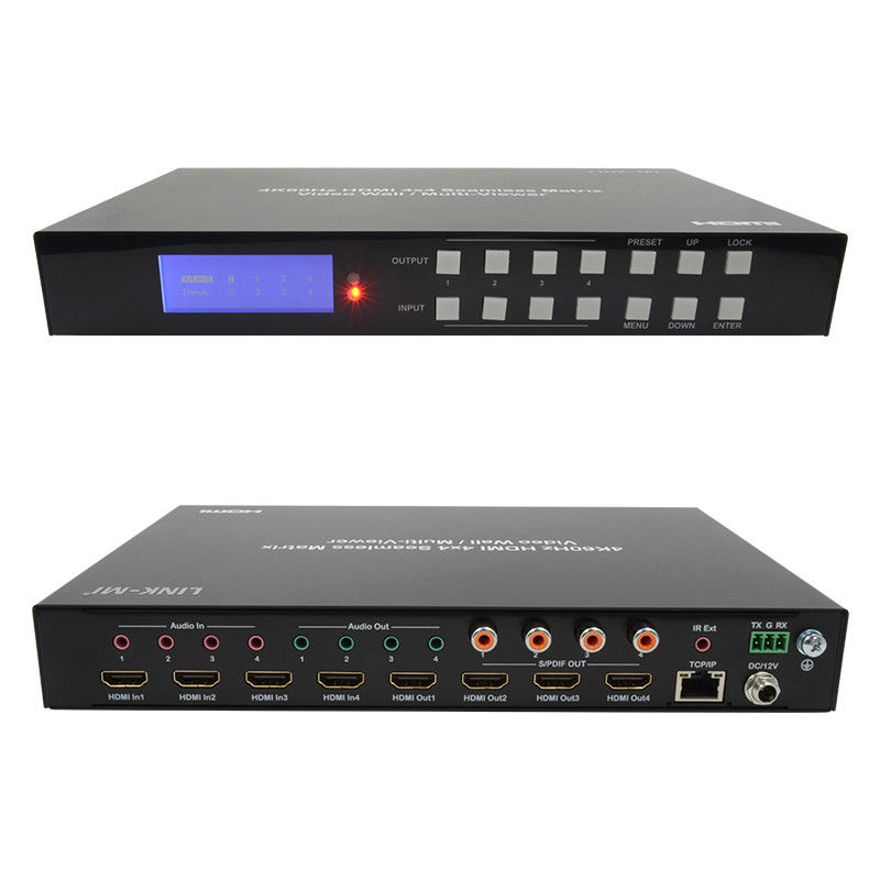 60Hz 4X4 4K 비디오 벽 컨트롤러 4X1 2x2 TV 벽 컨트롤러 무선 매트릭스 스위치