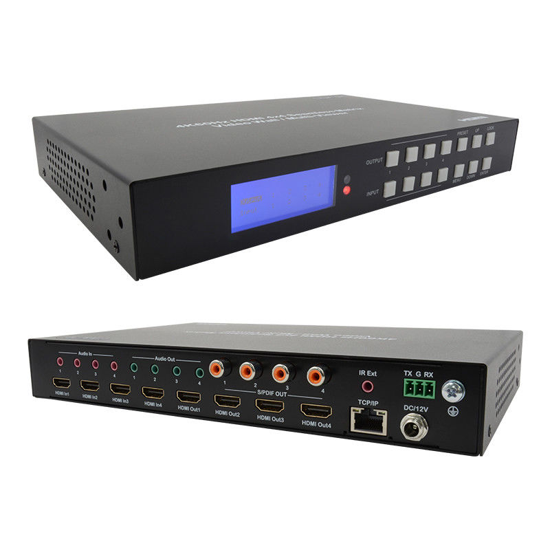 60Hz 4X4 4K 비디오 벽 컨트롤러 4X1 2x2 TV 벽 컨트롤러 무선 매트릭스 스위치