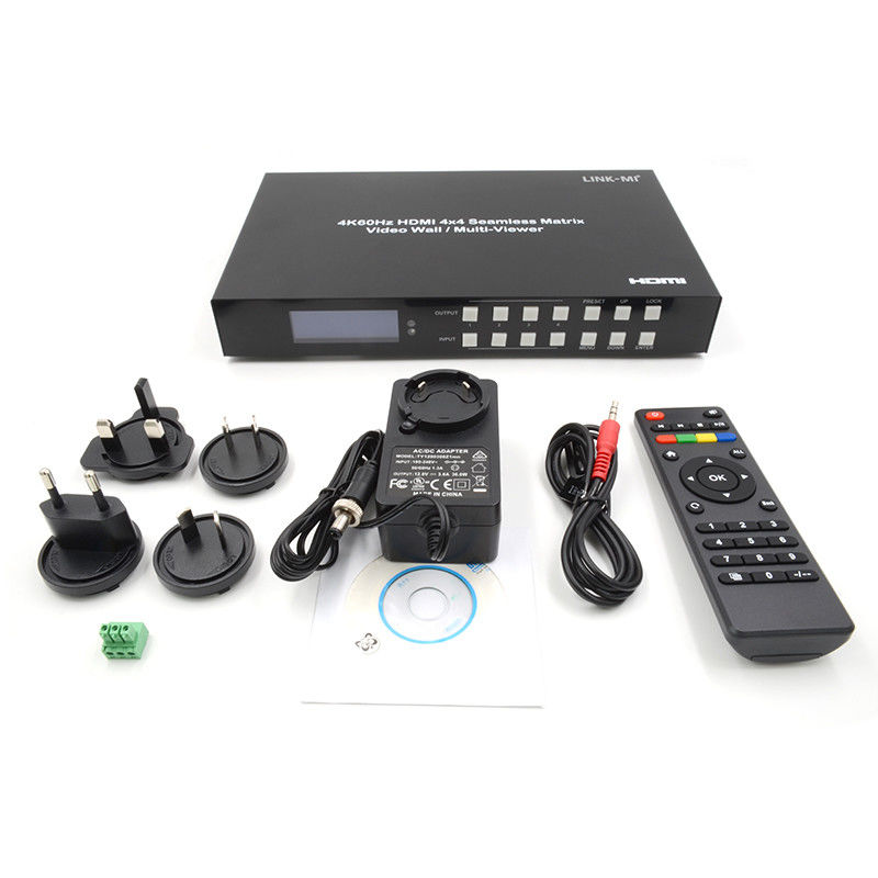 60Hz 4X4 4K 비디오 벽 컨트롤러 4X1 2x2 TV 벽 컨트롤러 무선 매트릭스 스위치