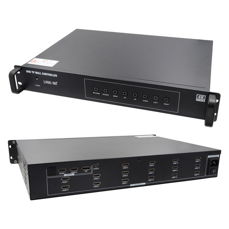 4K 4X4 HDMI 비디오 벽 컨트롤러 16 HDMI 출력 이미지 회전 비디오 벽 프로세서