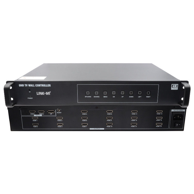 4K 4X4 HDMI 비디오 벽 컨트롤러 16 HDMI 출력 이미지 회전 비디오 벽 프로세서