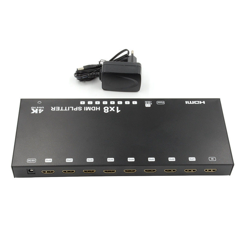 8 포트 4K HDMI 스플리터 비디오 스플리터 3D EDID 1 인 8 아웃 복제기 8 TV