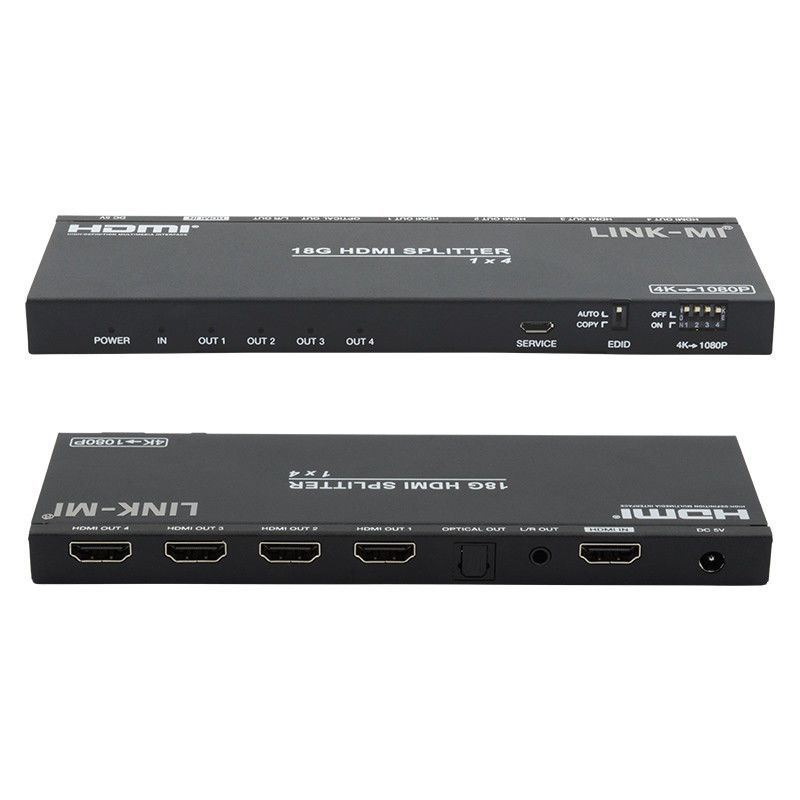 4K 1X4 멀티 HDMI 스플리터 EDID 아날로그 광학 HDMI2.0b 4 포트 비디오 스플리터