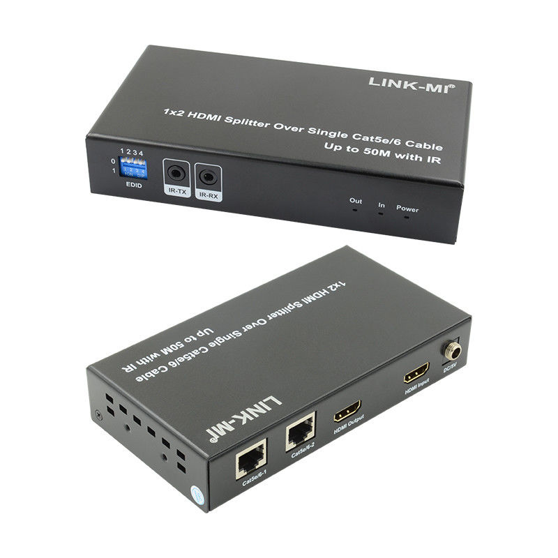 1X2 50M 4K HDMI 스플리터 Cat5e/6 케이블 지원 3D IR 캐스캐딩 4 계층