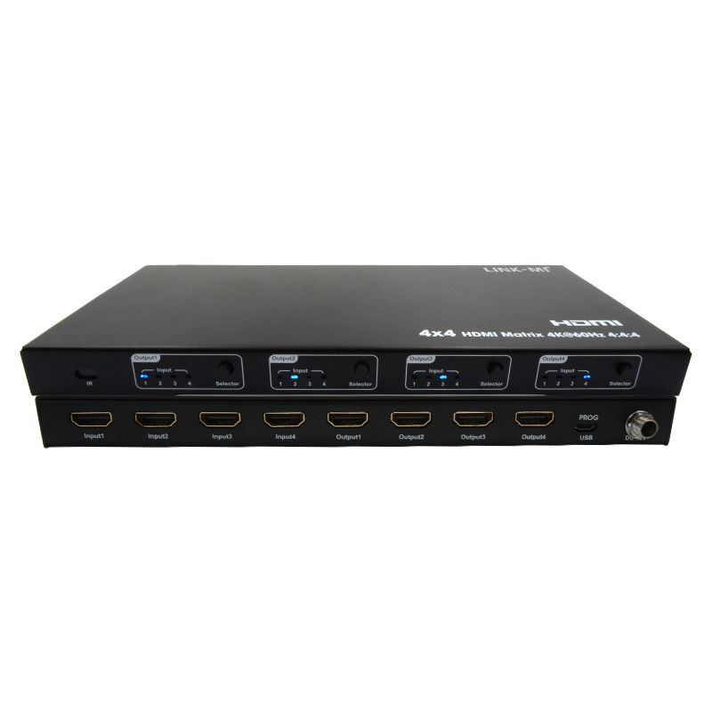 Rs232 4x4 HDMI 매트릭스 스위치 지원 4K 60Hz 18Gbps EDID 4에서 4 HDMI 비디오 스위치