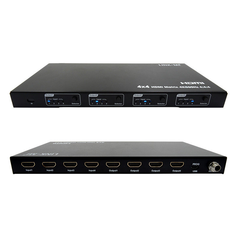 Rs232 4x4 HDMI 매트릭스 스위치 지원 4K 60Hz 18Gbps EDID 4에서 4 HDMI 비디오 스위치