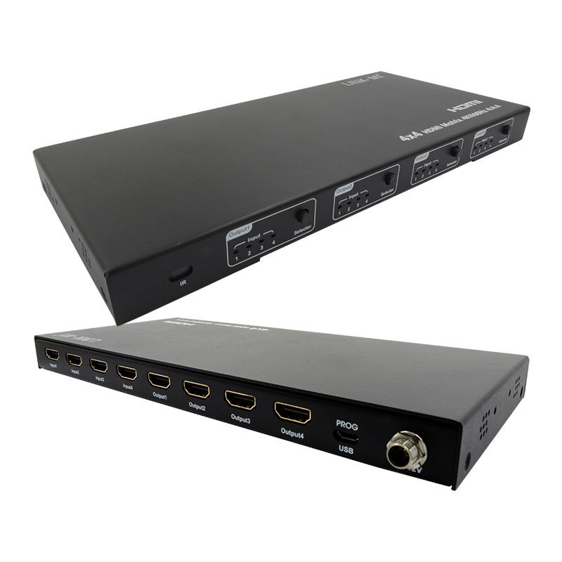 Rs232 4x4 HDMI 매트릭스 스위치 지원 4K 60Hz 18Gbps EDID 4에서 4 HDMI 비디오 스위치