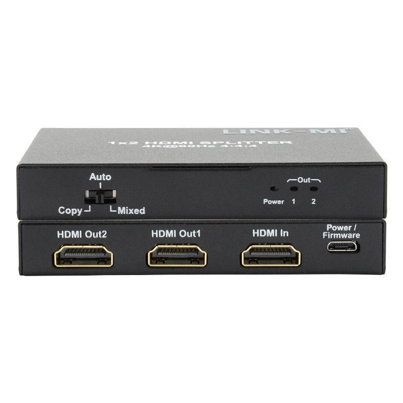 1x2 HDMI2.0 스플리터 지원 3D 18G HDR HDCP2.2 2 포트 비디오 스플리터