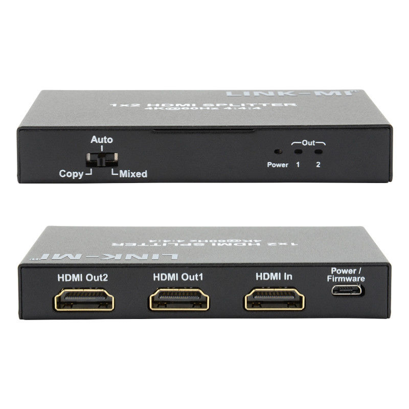 1x2 HDMI2.0 스플리터 지원 3D 18G HDR HDCP2.2 2 포트 비디오 스플리터