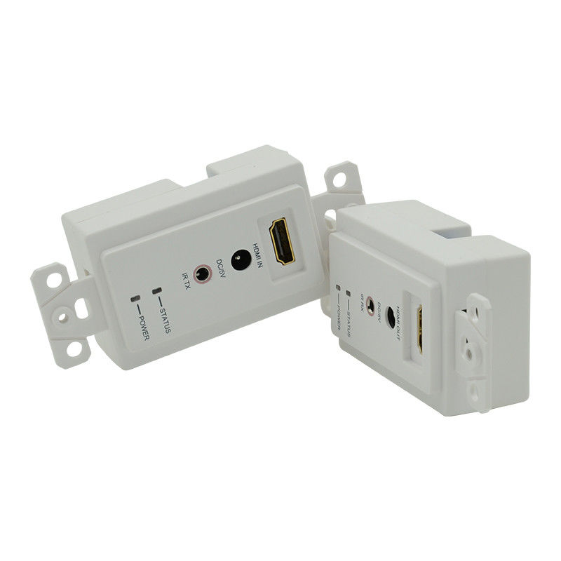 60m HDMI 월 플레이트 확장기 단일 Cat5e Cat 6에서 HDMI 확장기 지원 3D IR