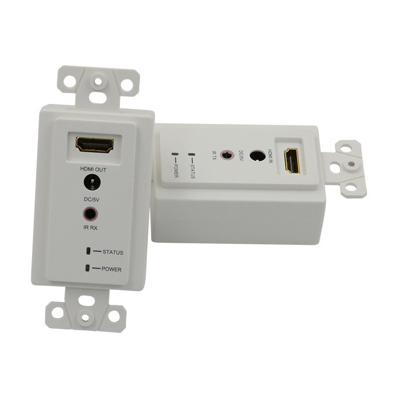 60m HDMI 월 플레이트 확장기 단일 Cat5e Cat 6에서 HDMI 확장기 지원 3D IR
