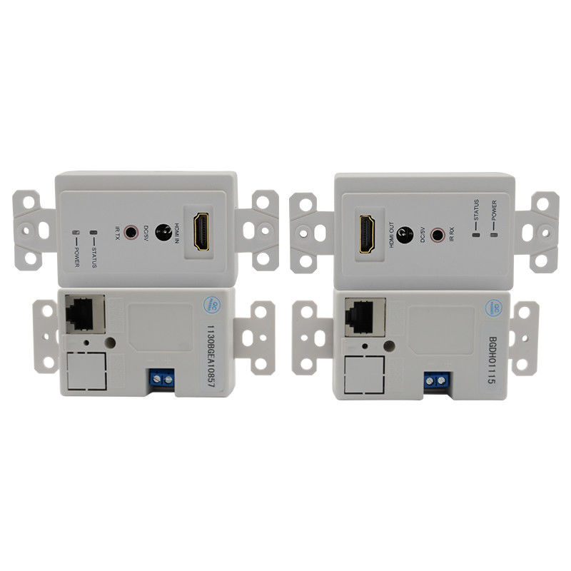 60m HDMI 월 플레이트 확장기 단일 Cat5e Cat 6에서 HDMI 확장기 지원 3D IR