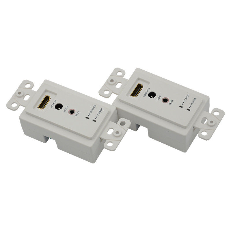 60m HDMI 월 플레이트 확장기 단일 Cat5e Cat 6에서 HDMI 확장기 지원 3D IR