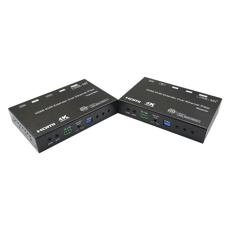 4K AV 오버 IP 섬유 HDMI KVM 확장기 USB RS232와 유니캐스트 멀티캐스트 지원