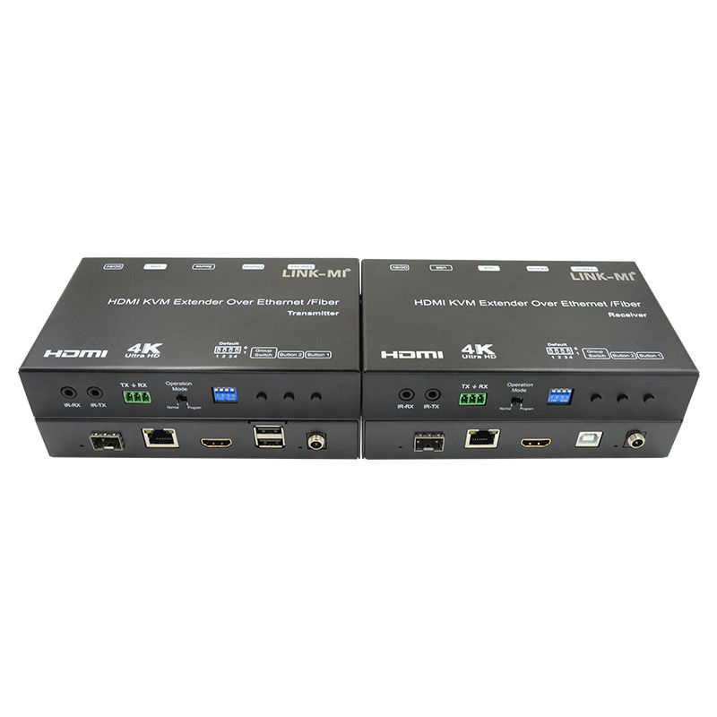 4K AV 오버 IP 섬유 HDMI KVM 확장기 USB RS232와 유니캐스트 멀티캐스트 지원