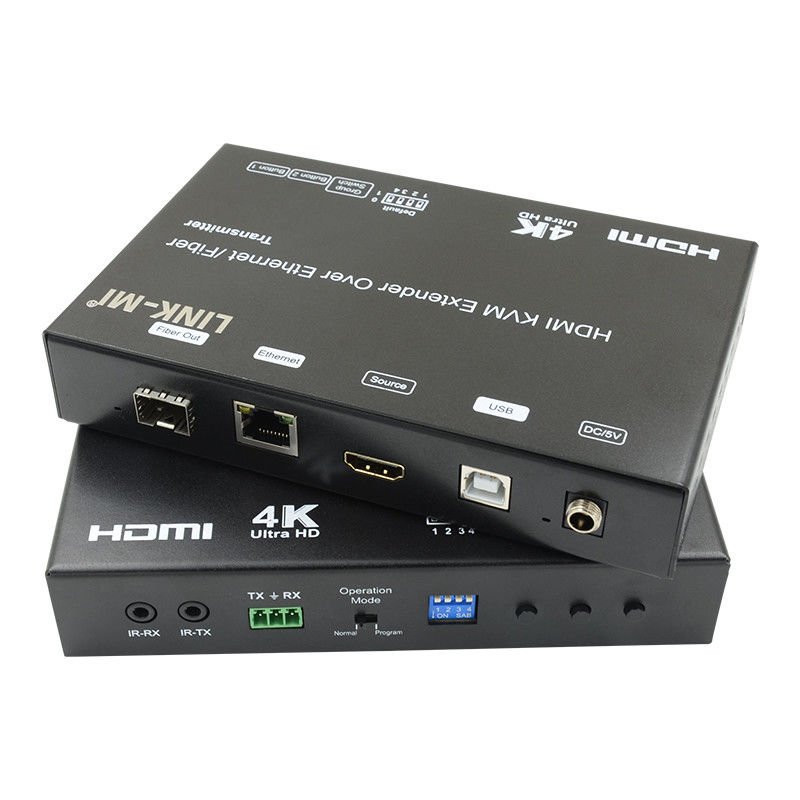 4K AV 오버 IP 섬유 HDMI KVM 확장기 USB RS232와 유니캐스트 멀티캐스트 지원