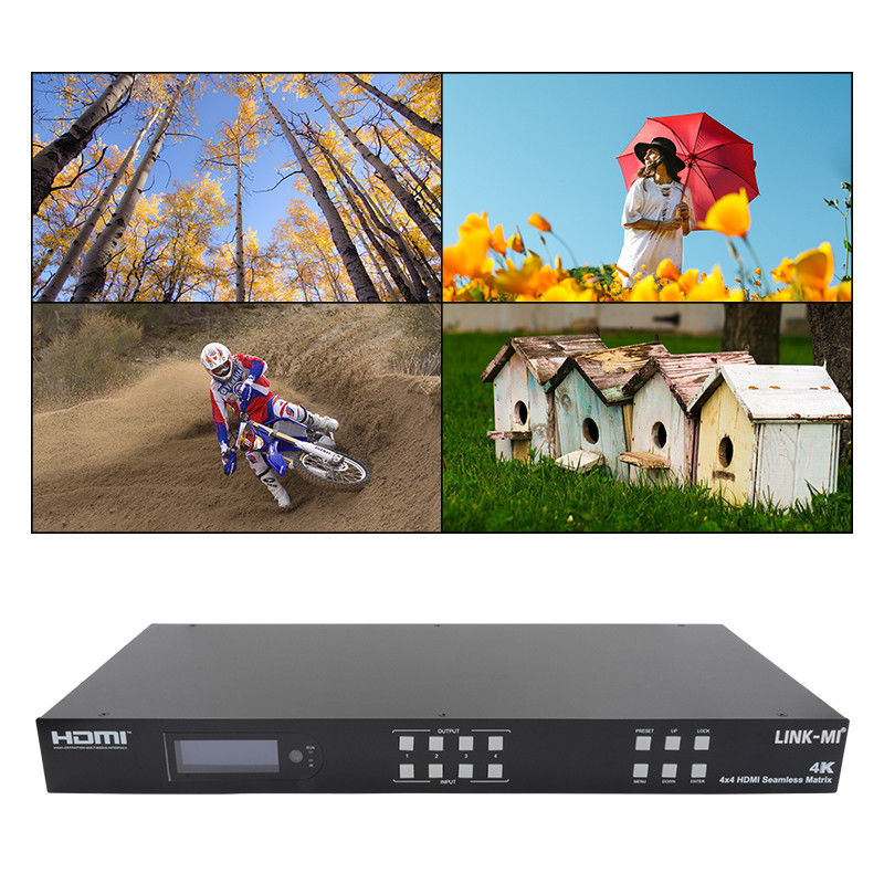 원활한 HDMI 4K 비디오 벽 스플리터 HDMI 매트릭스 스위처 2X2 4 인 4 아웃