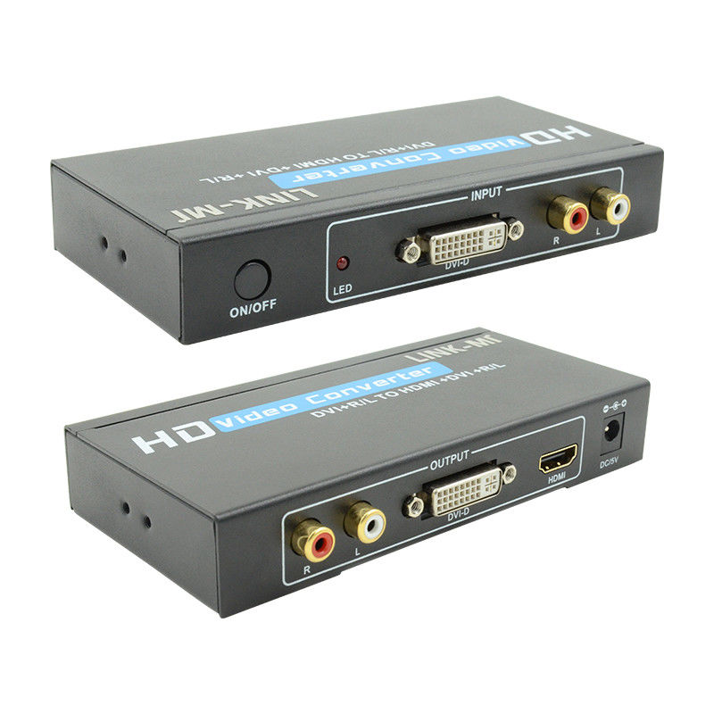 오디오 지원 DVI 아날로그 RCA 오디오 입력으로 HDMI 변환기 1080P DVI