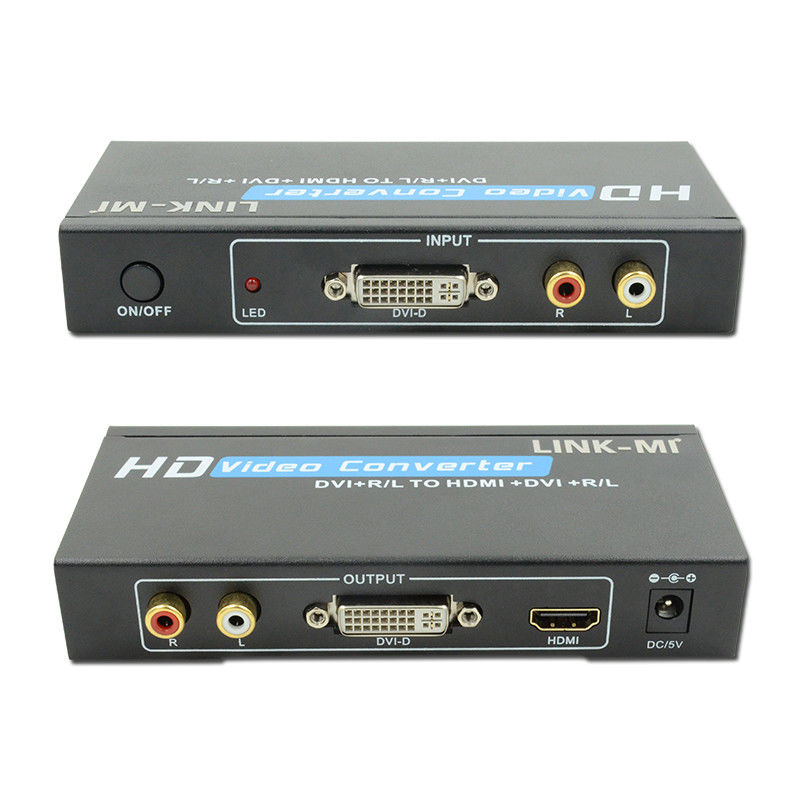 오디오 지원 DVI 아날로그 RCA 오디오 입력으로 HDMI 변환기 1080P DVI
