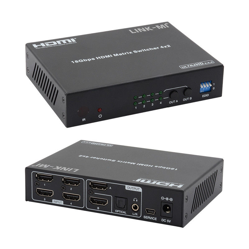 4X2 HDMI 매트릭스 스위치 Hdmi 스위치 오디오 추출기 4K에서 1080P 비디오 스위치