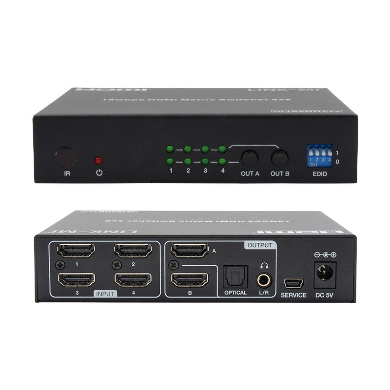 4X2 HDMI 매트릭스 스위치 Hdmi 스위치 오디오 추출기 4K에서 1080P 비디오 스위치