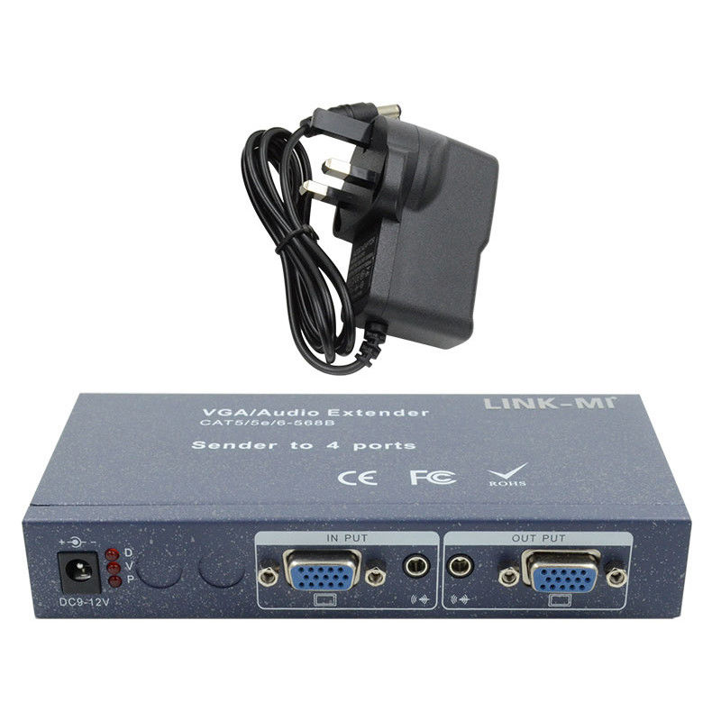 15핀 4포트 VGA 확장기 1~4 VGA 스플리터 4채널 비디오 UTP 확장기