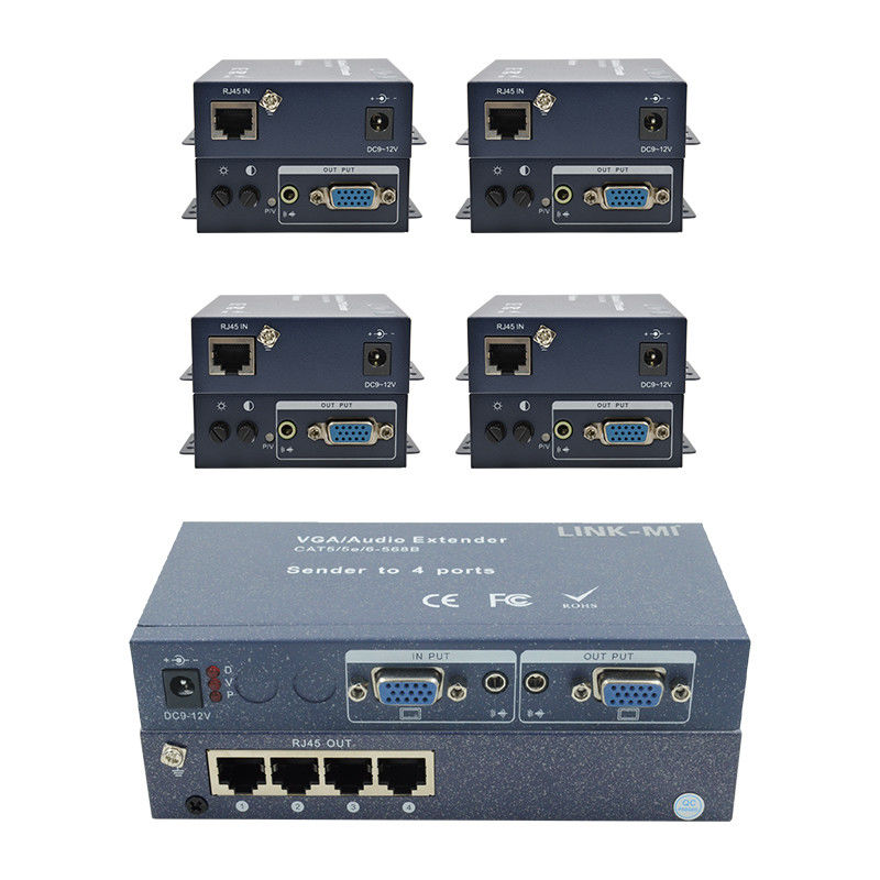 15핀 4포트 VGA 확장기 1~4 VGA 스플리터 4채널 비디오 UTP 확장기
