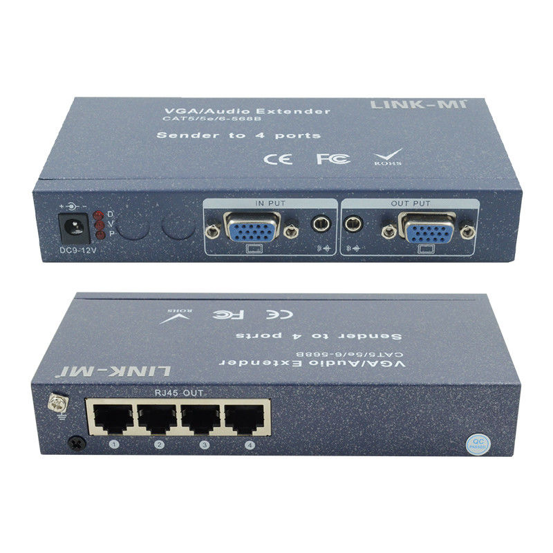 15핀 4포트 VGA 확장기 1~4 VGA 스플리터 4채널 비디오 UTP 확장기