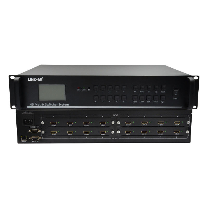 4K 비디오 오디오 매트릭스 8X8 HDMI 매트릭스 스위처 시스템 RS232 TCP/IP 원격 제어
