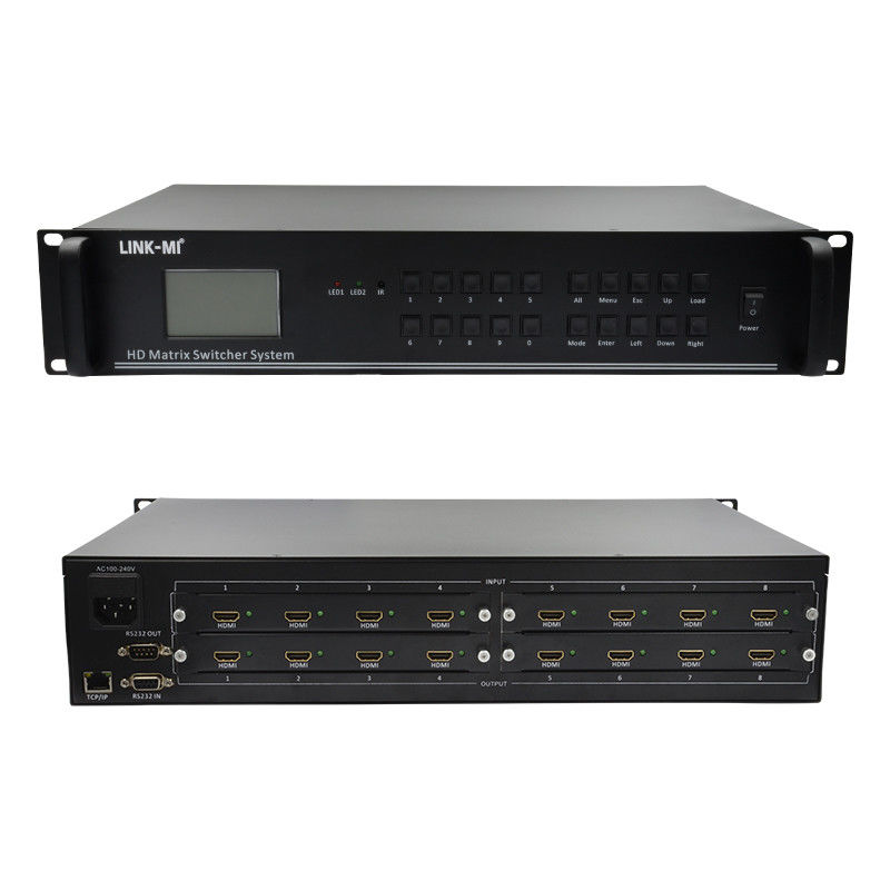 4K 비디오 오디오 매트릭스 8X8 HDMI 매트릭스 스위처 시스템 RS232 TCP/IP 원격 제어
