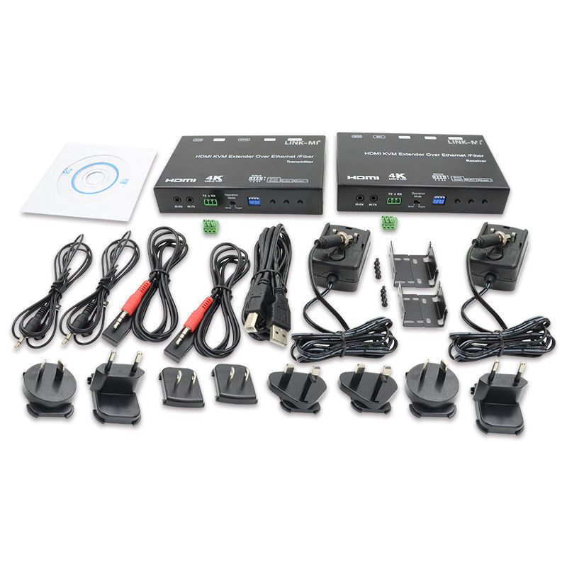 HDMI USB AV 오버 IP KVM 확장기 광섬유 지원 POE RS232 유니캐스트 멀티캐스트