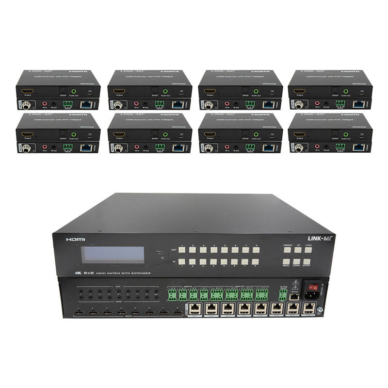8X8 HDMI 매트릭스 확장기 최대 70m 8 HDMI 루프 아웃 4K60Hz HDMI 비디오 스위치