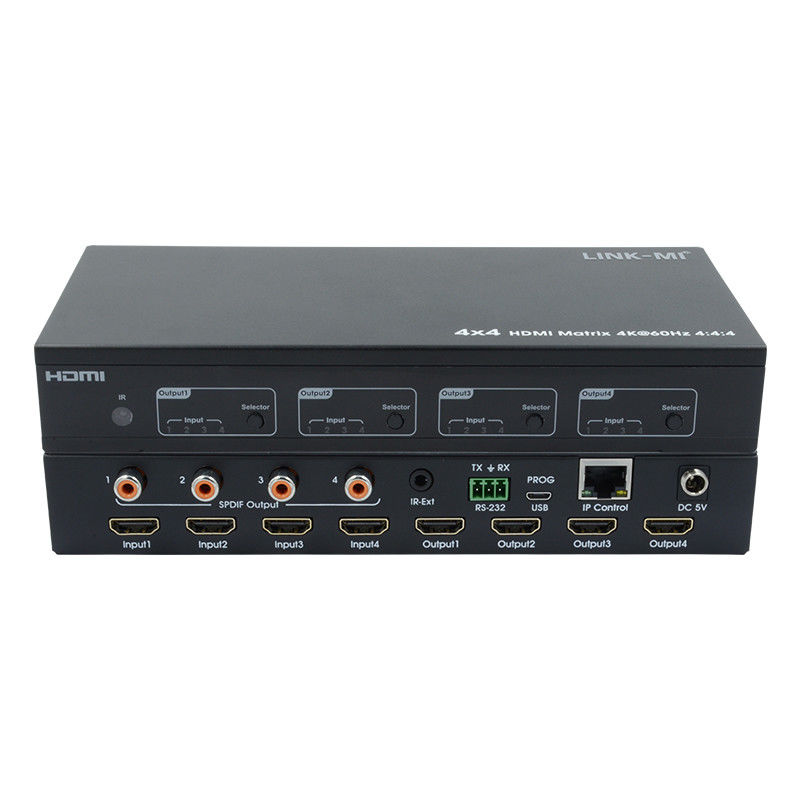 HDMI 4X4 4k 매트릭스 스위처 4K60Hz와 SPDIF 오디오 AV 매트릭스 4개의 울트라 HD 디스플레이